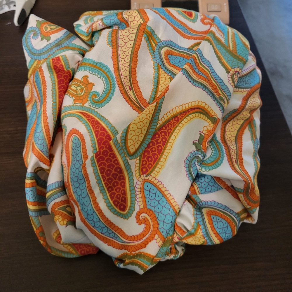 Paisley Blue Orange Yellow Twin XL Fitted Sheet